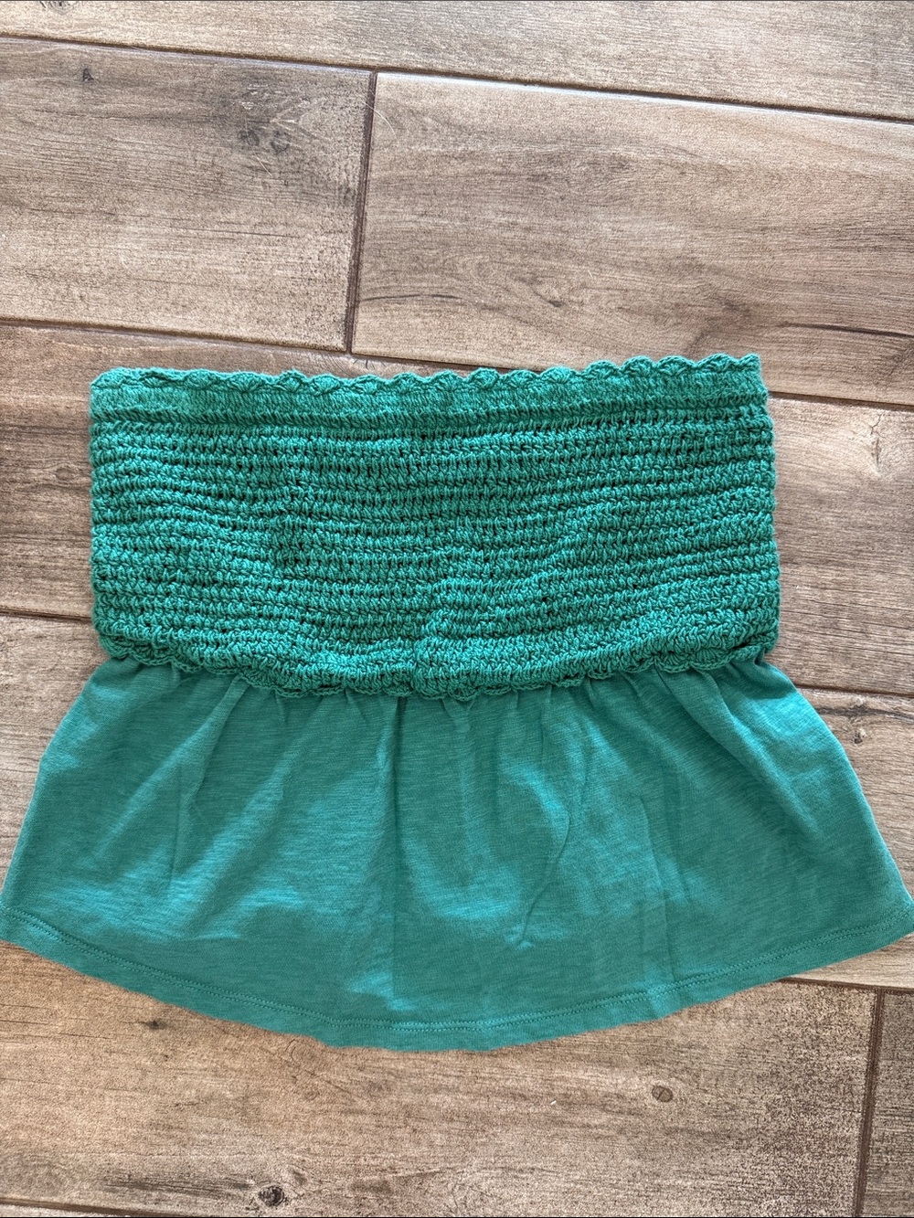 American Eagle Outfitters Teal Crochet Bandeau Tube Top